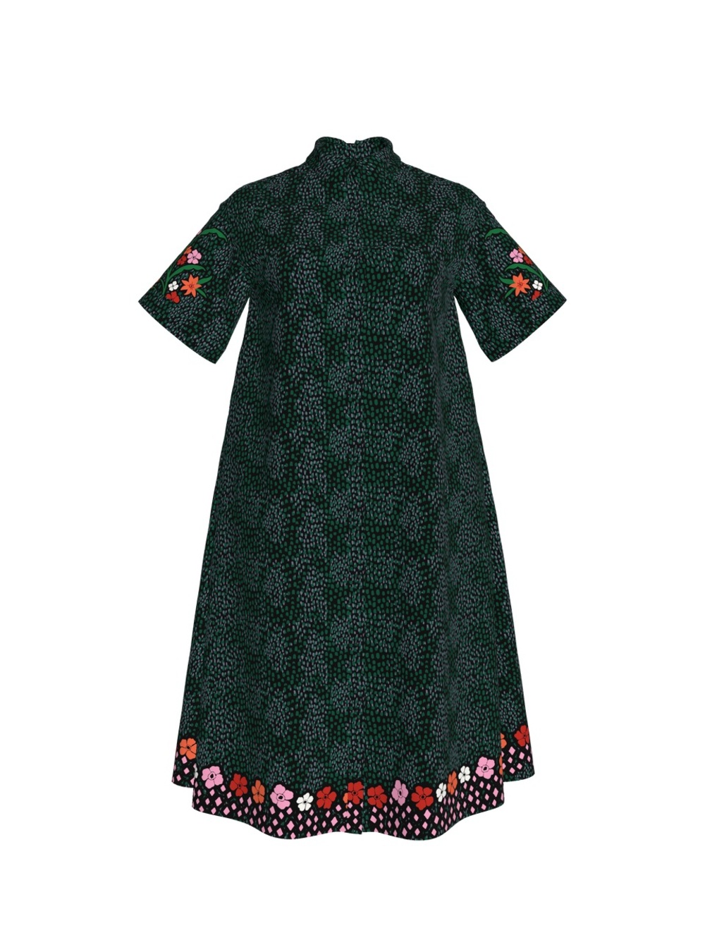 Tucker NYC - The Sarah Shirtdress | Emerald Baroque Floral